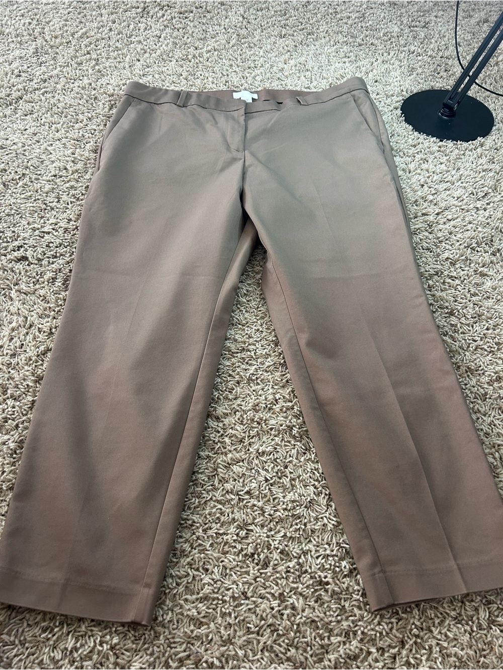 H&M Women's Straight-Leg Trousers in Taupe